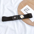 Elastic invisible waist belt for women with black daisy floral buckle adjustment - Single Daisy Style(13#)