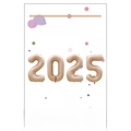 Ballons 2025 en feuille d'or champagne de 32 pouces pour décoration de fête du Nouvel An - 4 Pièces/Paquet (Avec Carte) / Couleur caramel / 32 pouces
