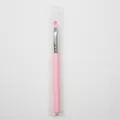 Pink handle silicone lip brush with round head in transparent protective OPP bag - 10.25cm Long / Pink
