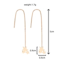 Rose gold plated star tassel threader earrings with zircon dangling box chains - NE1036 Five-pointed Star