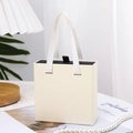 Cream white jewelry drawer gift box with white ribbon handle for necklaces and earrings - White - Thick No Text / 10*10*3.5CM / White