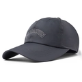 Dark grey quick-dry baseball cap with white DAJIAIYUN embroidery, 45-degree angle view - Adjustable / Dark Gray