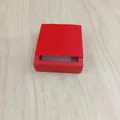 Vibrant red rectangular floating jewelry display box with protective paper sleeve cover - 7x7x2cm / Red Cardboard + Red Suspension Box