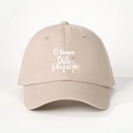 Casquette de baseball en coton kaki avec texte El tiempo de Dios es Perfecto et sablier - Khaki Clair