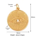 18K gold plated copper Evil Eye pendant with white zircon and micro-pave detailing - Gold Frosted Eye Style (K085181K2-Gold)