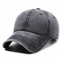 Casquette de baseball en coton délavé vintage gris anthracite avec design souple réglable - Noir