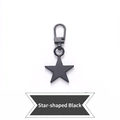 Universal black star-shaped zipper puller replacement with metal lobster clasp - Star Shape - Black
