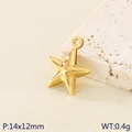 Ciondolo a stella in acciaio inossidabile dorato 18K per gioielli DIY, 14x12mm - Stile Stella a Cinque Punte Dorata(KLJ10045-Z) / 14x12mm