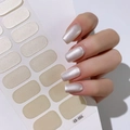 Pearlescent white nail polish wraps set model CS-055 with minimalist solid color finish - Pearly White CS055