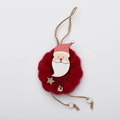 Babbo Natale in feltro fatto a mano con cappello rosso e campanella dorata decoro - Babbo Natale