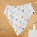 6-layer cotton gauze baby swaddle blanket with astronaut dinosaur and space print - Straight Edge-Space Story