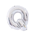 Silver foil alphabet balloon letter Q for birthday and wedding party decorations - 32' Silver Chubby Letter Aluminum Foil Balloon (q)