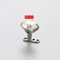 6mm G23 titanium microdermal anchor with clear zircon and internal thread silver finish - Goose Yellow
