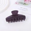 Elegant large hair claw clip in gradient deep purple with subtle glitter finish - Purple