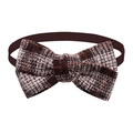British style plaid tweed pet bowtie in brown and orange autumn tones for dogs - Vintage Plaid