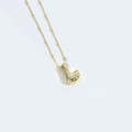 Chic gold-plated necklace with a sparkling J-shaped letter pendant and white zircons - Style L