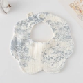 Blue cloud pattern flower-shaped cotton baby bib with snap button for newborns - Gauze Flower Bandage - Blue And White Porcelain Pattern