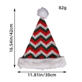 Bonnet de Noël en tricot à motif zigzag rouge vert blanc avec dimensions 42x30cm - Chapeau en Peluche Tricoté Rayures Vertes