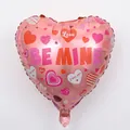 Detailed 18-inch pink heart foil balloon with Be Mine text for Valentine decor - 18 Inch English Valentine's Heart-1204