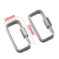 Polished silver stainless steel rectangle screw clasp for necklaces 14mm x 25mm - 04 Rectangular Hexagon Connector - Steel Color