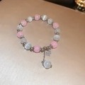 Pink Zircon Pentagram Cat's Eye Elastic Bracelet