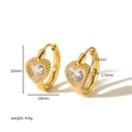 18K gold-plated stainless steel heart-shaped zircon hoop earrings with dimensional data - Heart Style (TE6511)
