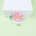Detailed embroidery patch showing a pink sunflower design with 4cm diameter size - Sunflower 4 / Pink