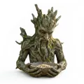 Resin tree man garden statue bird feeder with detailed bark texture and faux moss - Tree Man Bird Feeder