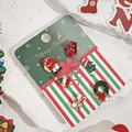 Lot de 6 boucles d'oreilles de Noël en émail avec Père Noël sur carte de vœux festive - Z318-3/Père Noël/Ensemble de 6 Paires
