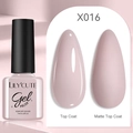 Light pink gel nail polish X016 showing both glossy and matte top coat finishes - Light Pink (16)