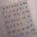 Adesivo per nail art laser olografico con motivo a onde e texture metallica M-506 - Stile Laser Frammenti di Vetro (M-506)