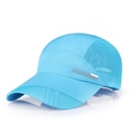 Light blue breathable mesh baseball cap with extended brim for sun protection - Adjustable / Light Blue