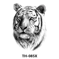 Waterproof temporary tattoo sticker featuring a realistic black and white tiger sketch TH-085X - Th-085 / 210*148mm