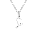 Elegant silver stainless steel necklace featuring a minimalist letter S and heart pendant - Letter S (S-Silver) / Steel Color