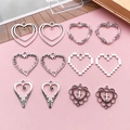 Set aus 12 silbernen Herzanhängern in 6 Vintage-Stilen für DIY-Schmuckherstellung - Antik Silber Herz Set (6 Stile je 2)