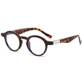 Occhiali da sole rotondi vintage classici con montatura tartarugata e dettagli in argento - Montatura Leopardata Lente Chiara