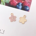 Pink sakura flower pendant with gold enamel finish and integrated hanging loop - Pink Small Sakura (12x14.5mm)