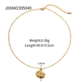 Golden stainless steel satellite chain necklace with shell pendant for beach style - Shell Pendant Necklace (JDNW2305049)