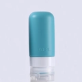 60ml cyan blue silicone travel bottle with white leak-proof cap for toiletries - Cylindrical 60ml / Light Blue