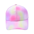 Tie-dye gradient baseball cap for children in pastel pink and purple colors - Multicolor Tie-Dye (Kids Baseball Cap-2)