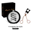 Reusable magnetic eyelash set with applicator and fox-style lashes in a premium box - EHP10-4 4 Magnets Fox Style With Black Applicator Set (EHP10-4)