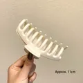 Matte cream large shark hair claw clip 11cm length with strong spring for women - Approx. 11CM / Cream White Long Bone Shape