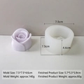 Macro view of 3D rose silicone mold for candle making showing precise dimensions - Purple Rose Style (H-0700)