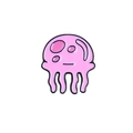 Spilla smaltata a forma di medusa rosa in lega per decorare camicie e zaini trendy - Lega / Medusa Rosa