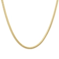 Elegante collar de cadena de serpiente dorada en acero de titanio con acabado pulido - Oro - Cadena de Serpiente Redonda