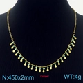 Gouden sleutelbeenhalsketting met turquoise kralen en koperen druppelhangers, 450x2mm - Turquoise Kralen Stijl (KN236367-Z)