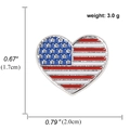 Heart-shaped US flag enamel pin with size and weight specifications in centimeters - Heart Flag (A00030)