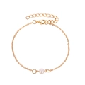 Bracciale minimale a catena di serpente dorata per donna con una singola perla bianca - Stile Perla Singola Oro (11458)