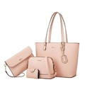 Rosa 4-teiliges Handtaschen-Set mit Shopper, Umhängetasche, Clutch und Etui - 4-teiliges Set / Rosa