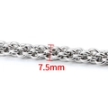 Detailed 7.5mm silver stainless steel link chain for DIY jewelry making - Polished Handmade Lantern Chain 7.5mm